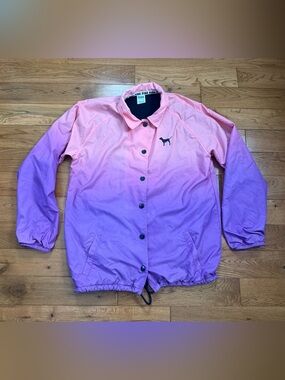 PINK Victoria’s Secret Pink/Purple Ombré Lightweight Button Up Windbreaker